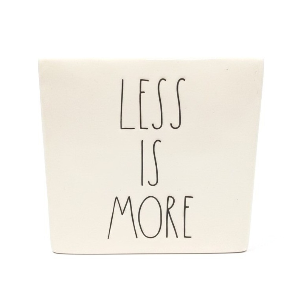Rae Dunn Less Is More More Or Less Ceramic Desk Sign Block Magenta Artisan Decor